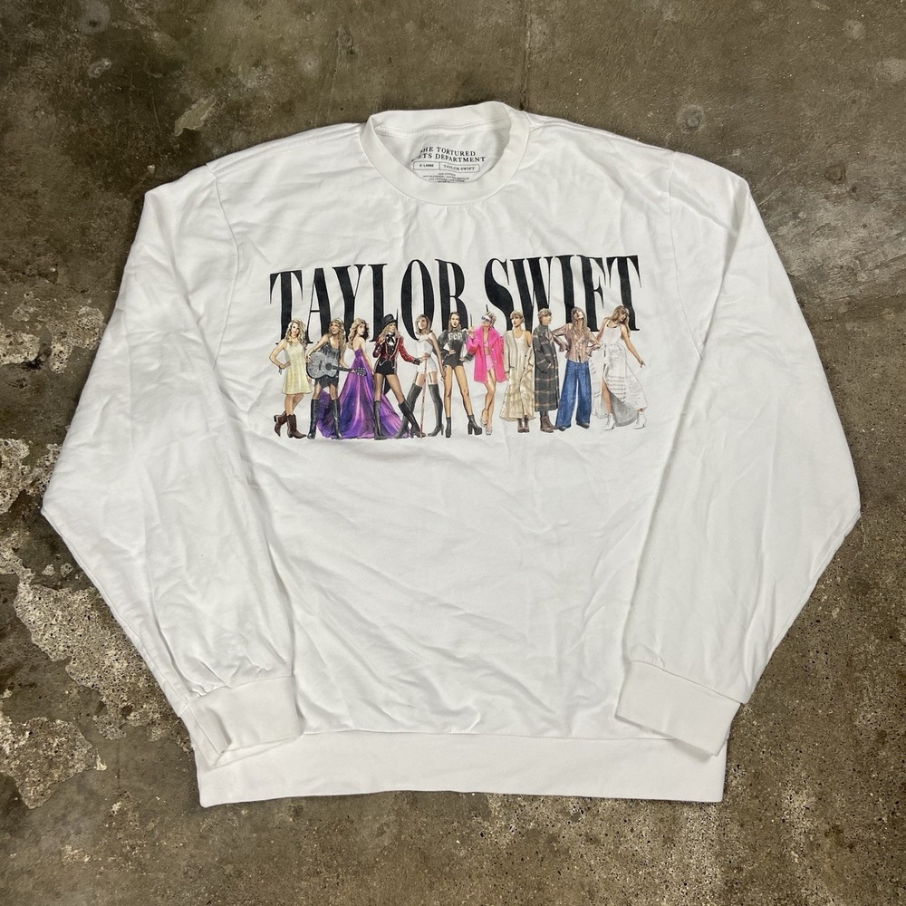 Taylor Swift The Tortured Poets Department‎ Sweatshirt Size XL White Crewneck
